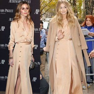 Self-Portrait | Dresses | New Selfportrait Camel Longsleeve Crepe